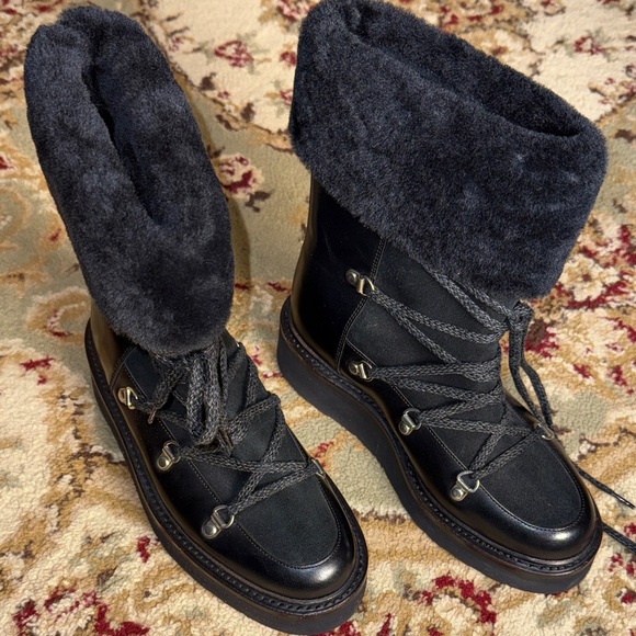 Grenson Shoes - Grenson Charcoal Fur-Lined Winter Boots sz3 1/2 UK